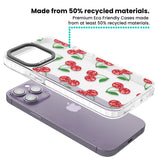 Disco Cherry Pattern Clear Impact Phone Case for iPhone 13 Pro, iPhone 14 Pro, iPhone 15 Pro