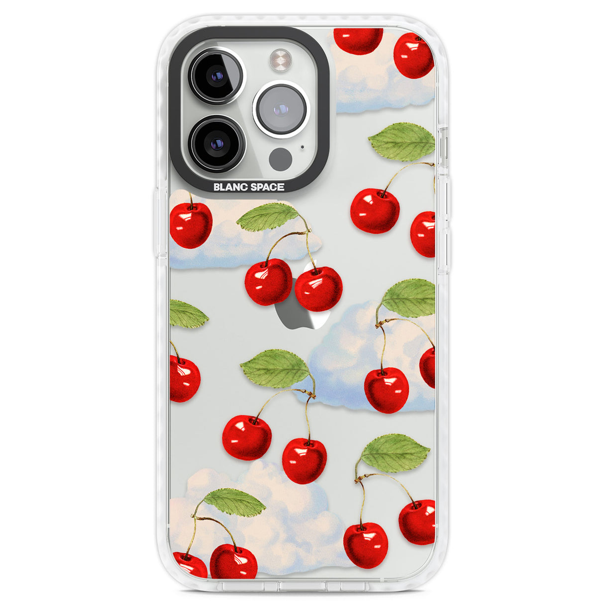 Vintage Cherries & Clouds Clear Impact Phone Case for iPhone 13 Pro, iPhone 14 Pro, iPhone 15 Pro