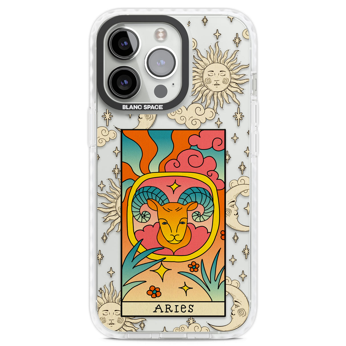 Celestial Zodiac - Aries Clear Impact Phone Case for iPhone 13 Pro, iPhone 14 Pro, iPhone 15 Pro