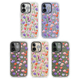 Red, Pink & Purple Flowers Clear Impact Phone Case for iPhone 13 Pro, iPhone 14 Pro, iPhone 15 Pro