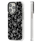 Black Bandana Clear Impact Phone Case for iPhone 13 Pro, iPhone 14 Pro, iPhone 15 Pro