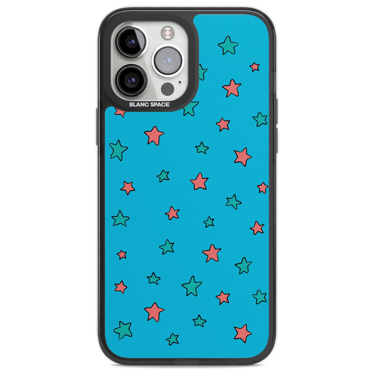 Blue Heartstopper Stars Pattern Phone Case for iPhone 14 Pro Max