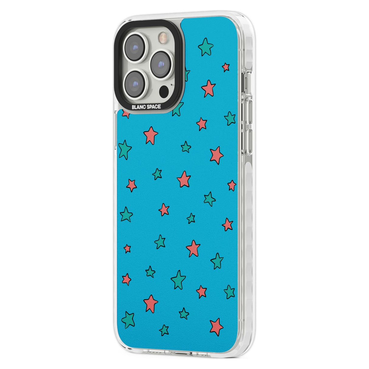 Blue Heartstopper Stars Pattern Phone Case for iPhone 14 Pro Max