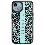 Personalised Blue Leopard Spots Custom Phone Case iPhone 15 Plus / Magsafe Black Impact Case,iPhone 15 / Magsafe Black Impact Case,iPhone 14 Plus / Magsafe Black Impact Case,iPhone 14 / Magsafe Black Impact Case,iPhone 13 / Magsafe Black Impact Case Blanc Space