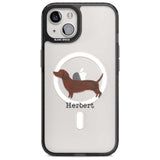 Personalised Hand Painted Sausage Dog Custom Phone Case iPhone 15 Plus / Magsafe Black Impact Case,iPhone 15 / Magsafe Black Impact Case,iPhone 14 Plus / Magsafe Black Impact Case,iPhone 14 / Magsafe Black Impact Case,iPhone 13 / Magsafe Black Impact Case Blanc Space