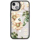 Personalised Clear Vintage Floral Cream Anemones Custom Phone Case iPhone 15 Plus / Magsafe Black Impact Case,iPhone 15 / Magsafe Black Impact Case,iPhone 14 Plus / Magsafe Black Impact Case,iPhone 14 / Magsafe Black Impact Case,iPhone 13 / Magsafe Black Impact Case Blanc Space