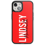 Personalised Bold Name: Red Custom Phone Case iPhone 15 Plus / Magsafe Black Impact Case,iPhone 15 / Magsafe Black Impact Case,iPhone 14 Plus / Magsafe Black Impact Case,iPhone 14 / Magsafe Black Impact Case,iPhone 13 / Magsafe Black Impact Case Blanc Space