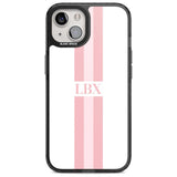 Personalised Minimal Pink Stripes Custom Phone Case iPhone 15 Plus / Magsafe Black Impact Case,iPhone 15 / Magsafe Black Impact Case,iPhone 14 Plus / Magsafe Black Impact Case,iPhone 14 / Magsafe Black Impact Case,iPhone 13 / Magsafe Black Impact Case Blanc Space