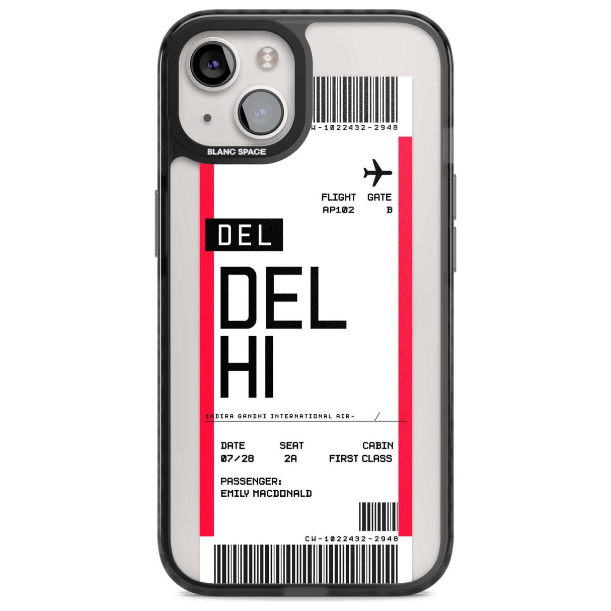 Personalised Delhi Boarding Pass Custom Phone Case iPhone 15 Plus / Magsafe Black Impact Case,iPhone 15 / Magsafe Black Impact Case,iPhone 14 Plus / Magsafe Black Impact Case,iPhone 14 / Magsafe Black Impact Case,iPhone 13 / Magsafe Black Impact Case Blanc Space