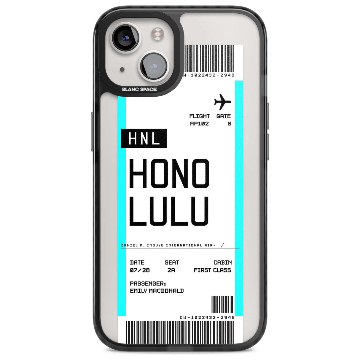 Personalised Honolulu Boarding Pass Custom Phone Case iPhone 15 Plus / Magsafe Black Impact Case,iPhone 15 / Magsafe Black Impact Case,iPhone 14 Plus / Magsafe Black Impact Case,iPhone 14 / Magsafe Black Impact Case,iPhone 13 / Magsafe Black Impact Case Blanc Space