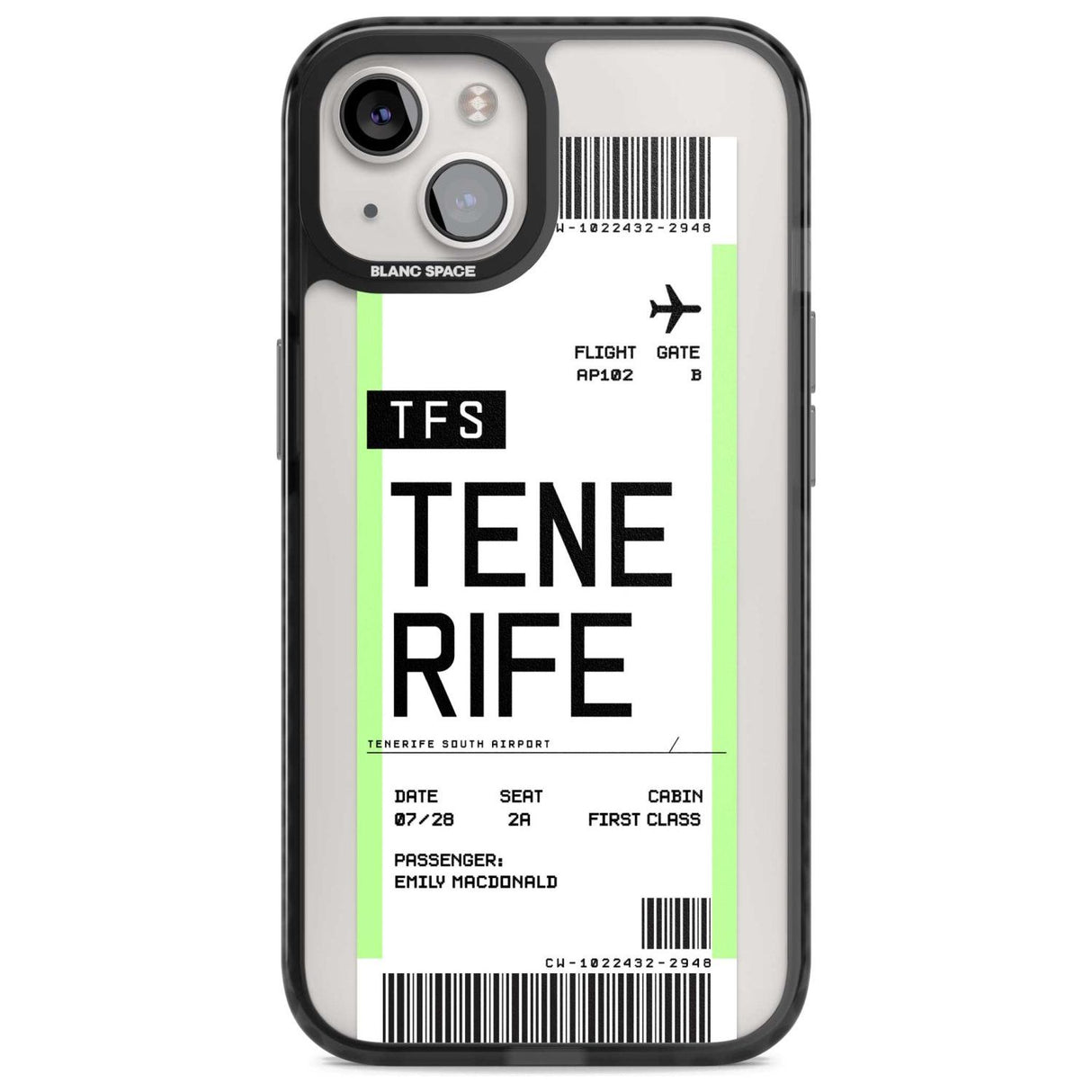 Personalised Tenerife Boarding Pass Custom Phone Case iPhone 15 Plus / Magsafe Black Impact Case,iPhone 15 / Magsafe Black Impact Case,iPhone 14 Plus / Magsafe Black Impact Case,iPhone 14 / Magsafe Black Impact Case,iPhone 13 / Magsafe Black Impact Case Blanc Space