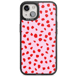 Red on Pink Dalmatian Polka Dot Spots