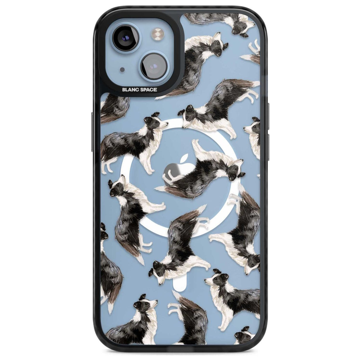 Border Collie Watercolour Dog Pattern Phone Case iPhone 15 Plus / Magsafe Black Impact Case,iPhone 15 / Magsafe Black Impact Case,iPhone 14 Plus / Magsafe Black Impact Case,iPhone 14 / Magsafe Black Impact Case,iPhone 13 / Magsafe Black Impact Case Blanc Space