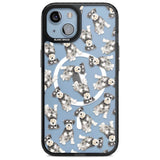 Miniature Schnauzer Watercolour Dog Pattern Phone Case iPhone 15 Plus / Magsafe Black Impact Case,iPhone 15 / Magsafe Black Impact Case,iPhone 14 Plus / Magsafe Black Impact Case,iPhone 14 / Magsafe Black Impact Case,iPhone 13 / Magsafe Black Impact Case Blanc Space