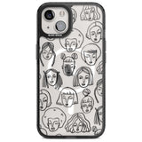 Girl Portrait Doodles Phone Case iPhone 15 Plus / Magsafe Black Impact Case,iPhone 15 / Magsafe Black Impact Case,iPhone 14 Plus / Magsafe Black Impact Case,iPhone 14 / Magsafe Black Impact Case,iPhone 13 / Magsafe Black Impact Case Blanc Space