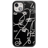 Abstract Continuous Line Faces Clear on Black Phone Case iPhone 15 Plus / Magsafe Black Impact Case,iPhone 15 / Magsafe Black Impact Case,iPhone 14 Plus / Magsafe Black Impact Case,iPhone 14 / Magsafe Black Impact Case,iPhone 13 / Magsafe Black Impact Case Blanc Space