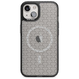 Abstract Lines: Scalloped Pattern Phone Case iPhone 15 Plus / Magsafe Black Impact Case,iPhone 15 / Magsafe Black Impact Case,iPhone 14 Plus / Magsafe Black Impact Case,iPhone 14 / Magsafe Black Impact Case,iPhone 13 / Magsafe Black Impact Case Blanc Space