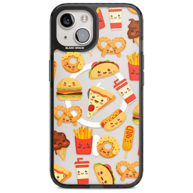 Fast Food Patterns Kawaii Fast Food Mix Phone Case iPhone 15 / Magsafe Black Impact Case,iPhone 15 Plus / Magsafe Black Impact Case,iPhone 13 / Magsafe Black Impact Case,iPhone 14 / Magsafe Black Impact Case,iPhone 14 Plus / Magsafe Black Impact Case Blanc Space