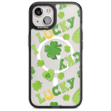 Lucky Irish Clover Phone Case iPhone 15 / Magsafe Black Impact Case,iPhone 15 Plus / Magsafe Black Impact Case,iPhone 13 / Magsafe Black Impact Case,iPhone 14 / Magsafe Black Impact Case,iPhone 14 Plus / Magsafe Black Impact Case Blanc Space