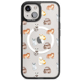 Cute Cat Pattern - Clear Phone Case iPhone 15 Plus / Magsafe Black Impact Case,iPhone 15 / Magsafe Black Impact Case,iPhone 14 Plus / Magsafe Black Impact Case,iPhone 14 / Magsafe Black Impact Case,iPhone 13 / Magsafe Black Impact Case Blanc Space