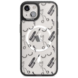 Eyelash Makeup Pattern Phone Case iPhone 15 / Magsafe Black Impact Case,iPhone 15 Plus / Magsafe Black Impact Case,iPhone 13 / Magsafe Black Impact Case,iPhone 14 / Magsafe Black Impact Case,iPhone 14 Plus / Magsafe Black Impact Case Blanc Space