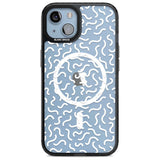 White Wavy Squiggles Memphis Retro Pattern Design