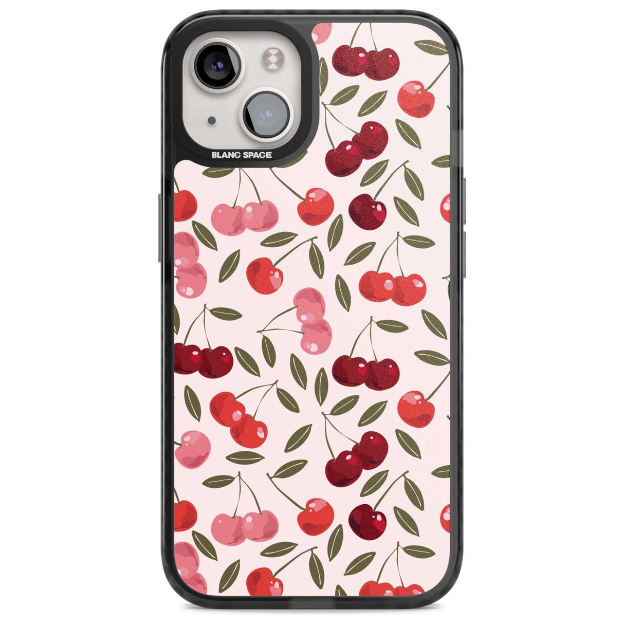 Fruity & Fun Patterns Cherries Phone Case iPhone 15 / Magsafe Black Impact Case,iPhone 15 Plus / Magsafe Black Impact Case,iPhone 13 / Magsafe Black Impact Case,iPhone 14 / Magsafe Black Impact Case,iPhone 14 Plus / Magsafe Black Impact Case Blanc Space