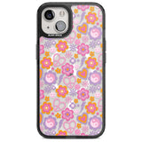 Peace, Love and Flowers Pattern Phone Case iPhone 15 Plus / Magsafe Black Impact Case,iPhone 15 / Magsafe Black Impact Case,iPhone 14 Plus / Magsafe Black Impact Case,iPhone 14 / Magsafe Black Impact Case,iPhone 13 / Magsafe Black Impact Case Blanc Space