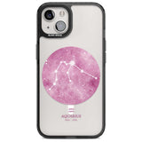 Aquarius Zodiac Transparent Design - Pink Phone Case iPhone 15 Plus / Magsafe Black Impact Case,iPhone 15 / Magsafe Black Impact Case,iPhone 14 Plus / Magsafe Black Impact Case,iPhone 14 / Magsafe Black Impact Case,iPhone 13 / Magsafe Black Impact Case Blanc Space