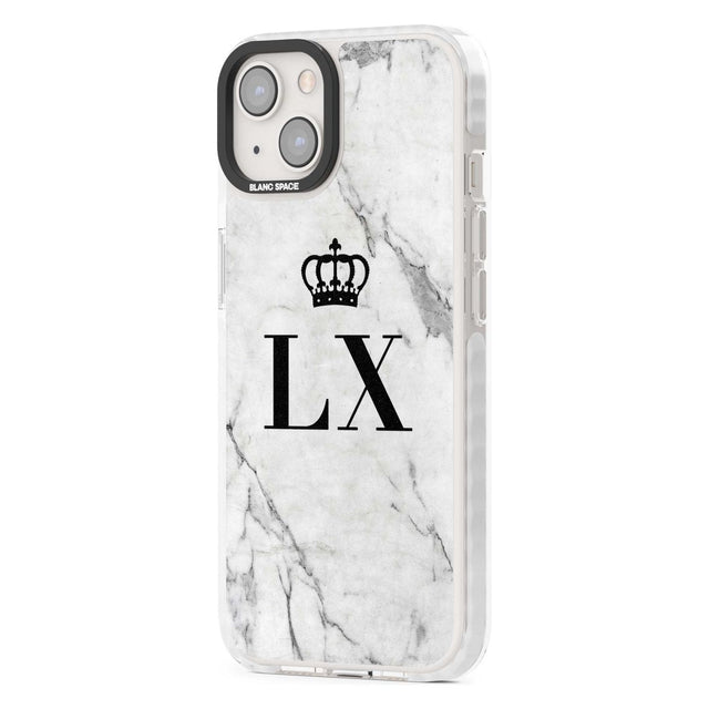 Personalised Initials with Crown on White Marble Custom Phone Case iPhone 15 Pro Max / Black Impact Case,iPhone 15 Plus / Black Impact Case,iPhone 15 Pro / Black Impact Case,iPhone 15 / Black Impact Case,iPhone 15 Pro Max / Impact Case,iPhone 15 Plus / Impact Case,iPhone 15 Pro / Impact Case,iPhone 15 / Impact Case,iPhone 15 Pro Max / Magsafe Black Impact Case,iPhone 15 Plus / Magsafe Black Impact Case,iPhone 15 Pro / Magsafe Black Impact Case,iPhone 15 / Magsafe Black Impact Case,iPhone 14 Pro Max / Black 