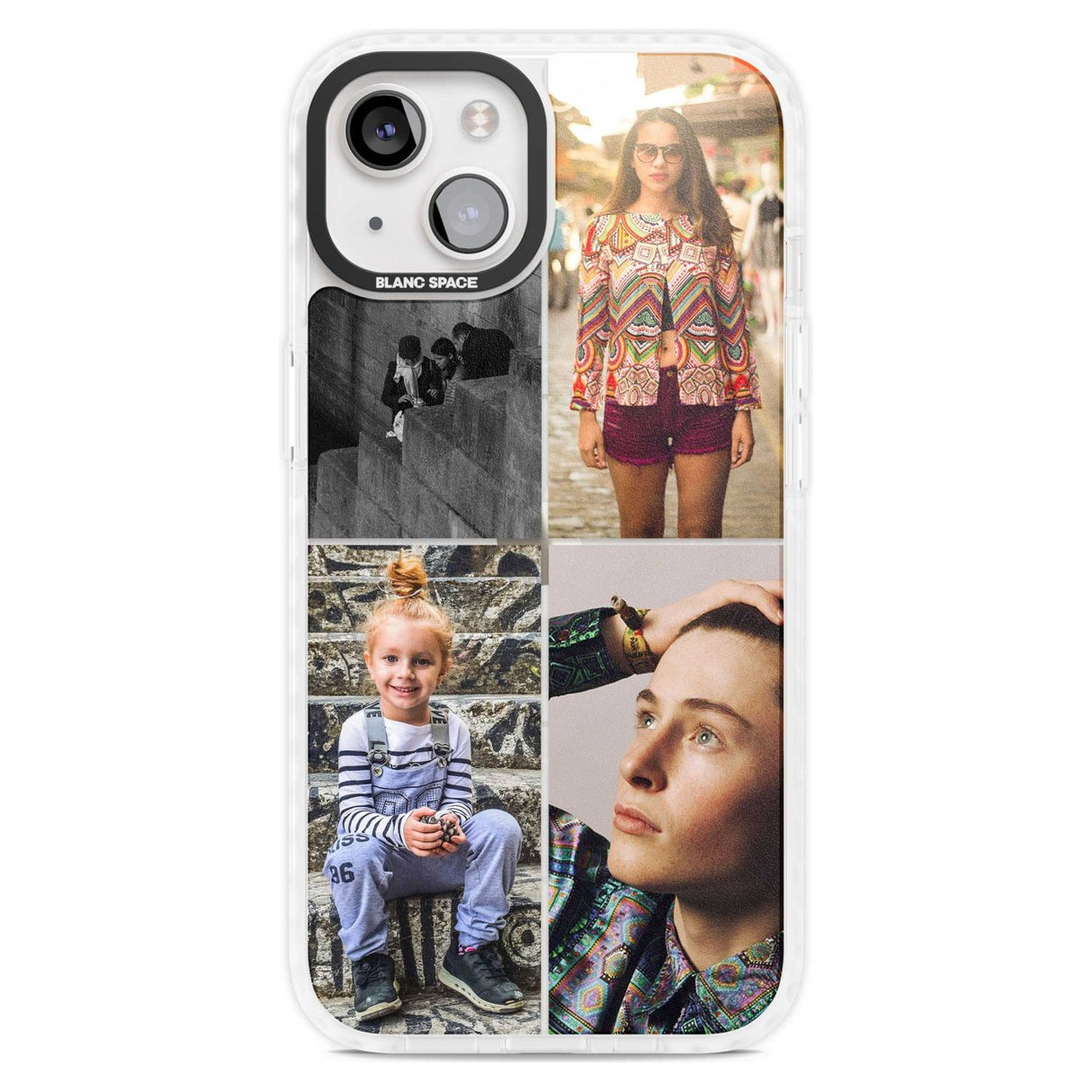 Personalised 4 Photo Grid Custom Phone Case iPhone 15 Plus / Magsafe Impact Case,iPhone 15 / Magsafe Impact Case Blanc Space