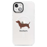 Personalised Hand Painted Sausage Dog Custom Phone Case iPhone 15 Plus / Magsafe Impact Case,iPhone 15 / Magsafe Impact Case Blanc Space