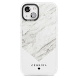 Personalised White Marble Custom Phone Case iPhone 14 Plus / Magsafe Black Impact Case,iPhone 14 / Magsafe Black Impact Case,iPhone 13 / Magsafe Black Impact Case,iPhone 15 Plus / Magsafe Impact Case,iPhone 15 / Magsafe Impact Case Blanc Space