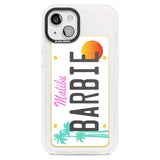 Personalised Malibu License Plate Custom Phone Case iPhone 15 Plus / Magsafe Impact Case,iPhone 15 / Magsafe Impact Case Blanc Space