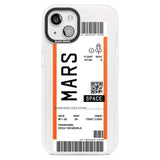 Personalised Mars Space Travel Ticket Custom Phone Case iPhone 15 Plus / Magsafe Impact Case,iPhone 15 / Magsafe Impact Case Blanc Space