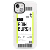 Personalised Edinburgh Boarding Pass Custom Phone Case iPhone 15 Plus / Magsafe Impact Case,iPhone 15 / Magsafe Impact Case Blanc Space