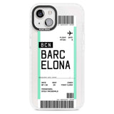 Personalised Barcelona Boarding Pass Custom Phone Case iPhone 15 Plus / Magsafe Impact Case,iPhone 15 / Magsafe Impact Case Blanc Space