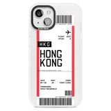 Personalised Hong Kong Boarding Pass Custom Phone Case iPhone 15 Plus / Magsafe Impact Case,iPhone 15 / Magsafe Impact Case Blanc Space