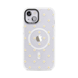 Daisy Pattern Transparent Cute Floral Phone Case iPhone 15 Plus / Magsafe Impact Case,iPhone 15 / Magsafe Impact Case Blanc Space