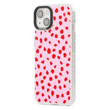 Red on Pink Dalmatian Polka Dot Spots