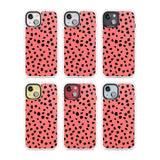 Black on Salmon Pink Dalmatian Polka Dot Spots Phone Case iPhone 15 Pro Max / Black Impact Case,iPhone 15 Plus / Black Impact Case,iPhone 15 Pro / Black Impact Case,iPhone 15 / Black Impact Case,iPhone 15 Pro Max / Impact Case,iPhone 15 Plus / Impact Case,iPhone 15 Pro / Impact Case,iPhone 15 / Impact Case,iPhone 15 Pro Max / Magsafe Black Impact Case,iPhone 15 Plus / Magsafe Black Impact Case,iPhone 15 Pro / Magsafe Black Impact Case,iPhone 15 / Magsafe Black Impact Case,iPhone 14 Pro Max / Black Impact Ca