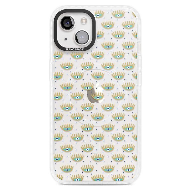 Crying Eyes (Clear) Psychedelic Eyes Pattern Phone Case iPhone 15 Plus / Magsafe Impact Case,iPhone 15 / Magsafe Impact Case Blanc Space