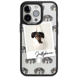 Personalised Dachshund, Black- Dog Photo Custom Phone Case iPhone 15 Pro Max / Magsafe Black Impact Case,iPhone 15 Pro / Magsafe Black Impact Case,iPhone 14 Pro Max / Magsafe Black Impact Case,iPhone 14 Pro / Magsafe Black Impact Case,iPhone 13 Pro / Magsafe Black Impact Case Blanc Space