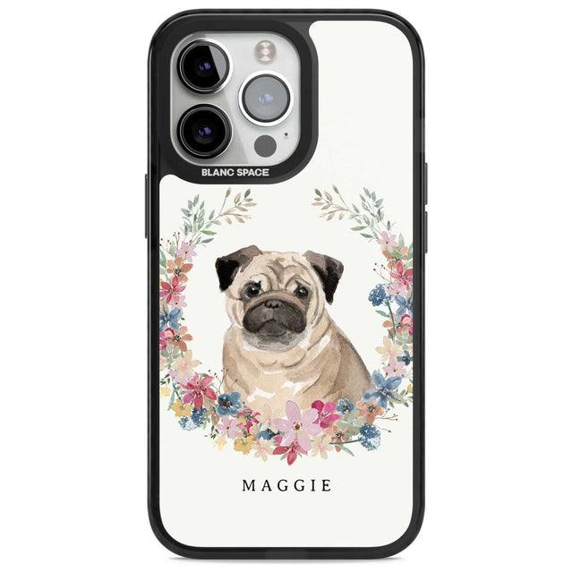 Personalised Pug - Watercolour Dog Portrait Custom Phone Case iPhone 15 Pro Max / Magsafe Black Impact Case,iPhone 15 Pro / Magsafe Black Impact Case,iPhone 14 Pro Max / Magsafe Black Impact Case,iPhone 14 Pro / Magsafe Black Impact Case,iPhone 13 Pro / Magsafe Black Impact Case Blanc Space