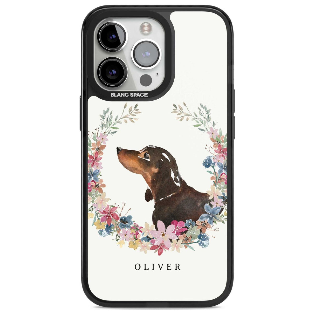 Personalised Black & Tan Dachshund - Watercolour Dog Portrait Custom Phone Case iPhone 15 Pro Max / Magsafe Black Impact Case,iPhone 15 Pro / Magsafe Black Impact Case,iPhone 14 Pro Max / Magsafe Black Impact Case,iPhone 14 Pro / Magsafe Black Impact Case,iPhone 13 Pro / Magsafe Black Impact Case Blanc Space