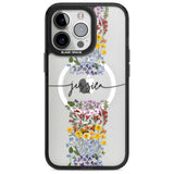 Personalised Wildflower Floral Stripe Personalised Custom Phone Case iPhone 15 Pro Max / Magsafe Black Impact Case,iPhone 15 Pro / Magsafe Black Impact Case,iPhone 14 Pro Max / Magsafe Black Impact Case,iPhone 14 Pro / Magsafe Black Impact Case,iPhone 13 Pro / Magsafe Black Impact Case Blanc Space