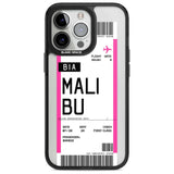 Personalised Pink Malibu Boarding Pass Custom Phone Case iPhone 15 Pro Max / Magsafe Black Impact Case,iPhone 15 Pro / Magsafe Black Impact Case,iPhone 14 Pro Max / Magsafe Black Impact Case,iPhone 14 Pro / Magsafe Black Impact Case,iPhone 13 Pro / Magsafe Black Impact Case Blanc Space