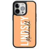 Personalised Bold Name: Peach Custom Phone Case iPhone 15 Pro Max / Magsafe Black Impact Case,iPhone 15 Pro / Magsafe Black Impact Case,iPhone 14 Pro Max / Magsafe Black Impact Case,iPhone 14 Pro / Magsafe Black Impact Case,iPhone 13 Pro / Magsafe Black Impact Case Blanc Space