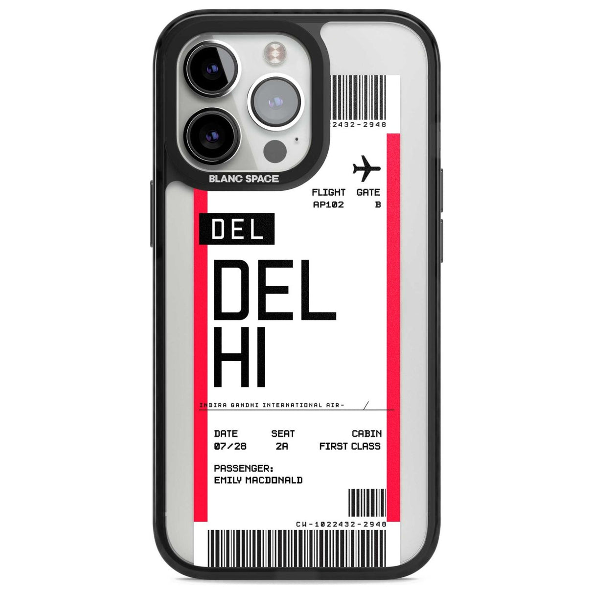 Personalised Delhi Boarding Pass Custom Phone Case iPhone 15 Pro Max / Magsafe Black Impact Case,iPhone 15 Pro / Magsafe Black Impact Case,iPhone 14 Pro Max / Magsafe Black Impact Case,iPhone 14 Pro / Magsafe Black Impact Case,iPhone 13 Pro / Magsafe Black Impact Case Blanc Space