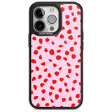 Red on Pink Dalmatian Polka Dot Spots